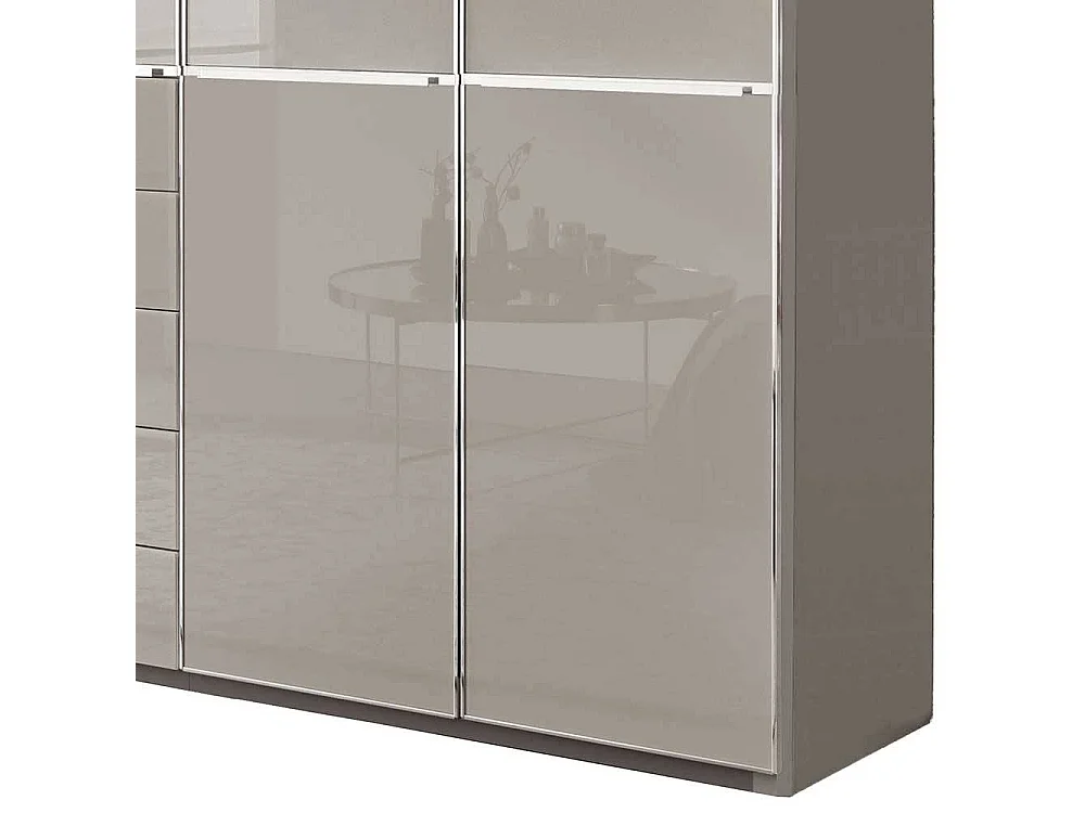 Kleiderschrank Schlafzimmerkleiderschrank mit fünf Schubladen in Hellgrau