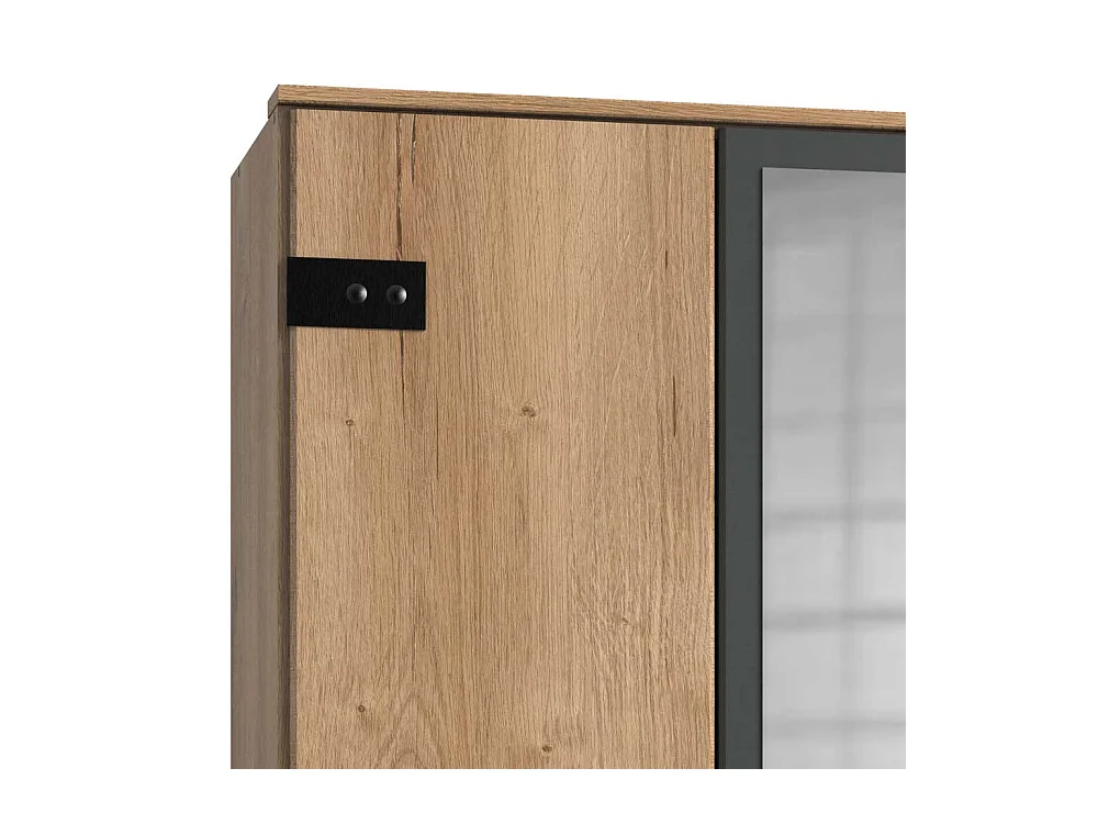 Drehtürenschrank Spiegeltür im Industry und Loft Stil 135 cm breit