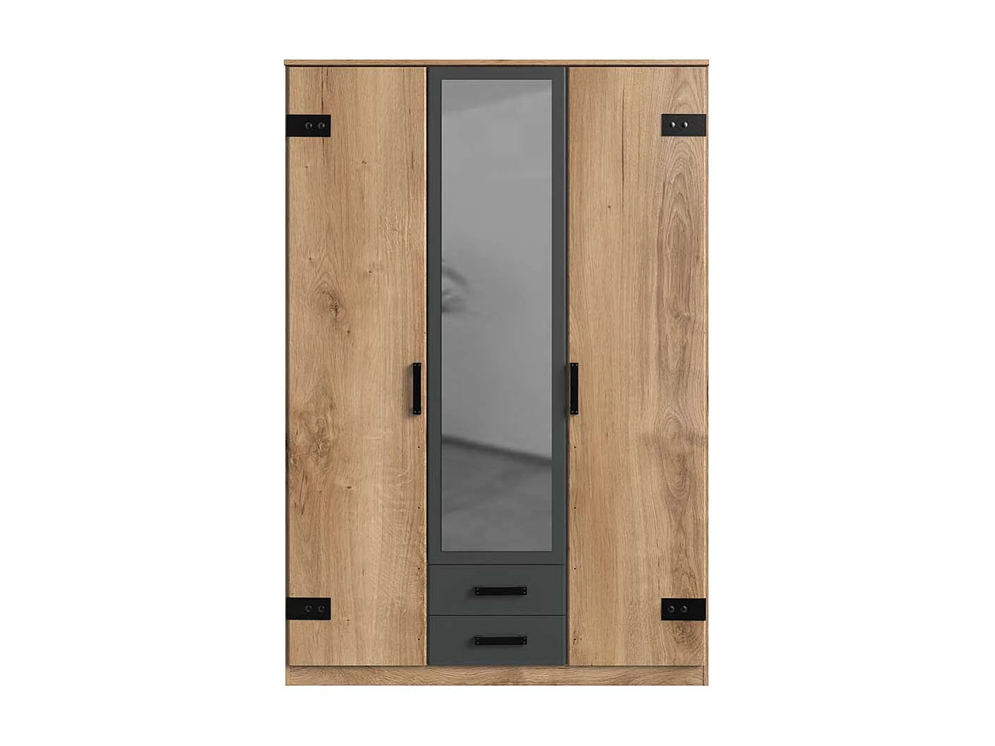 Drehtürenschrank Spiegeltür im Industry und Loft Stil 135 cm breit