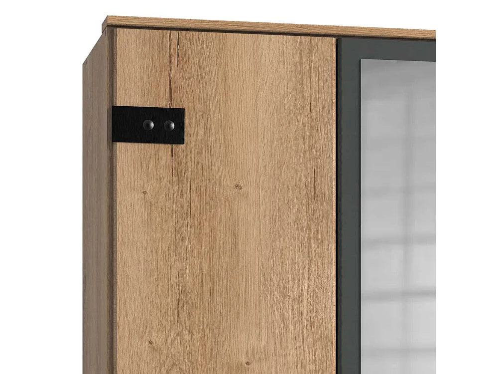 Drehtürenschrank Spiegeltür im Industry und Loft Stil 135 cm breit