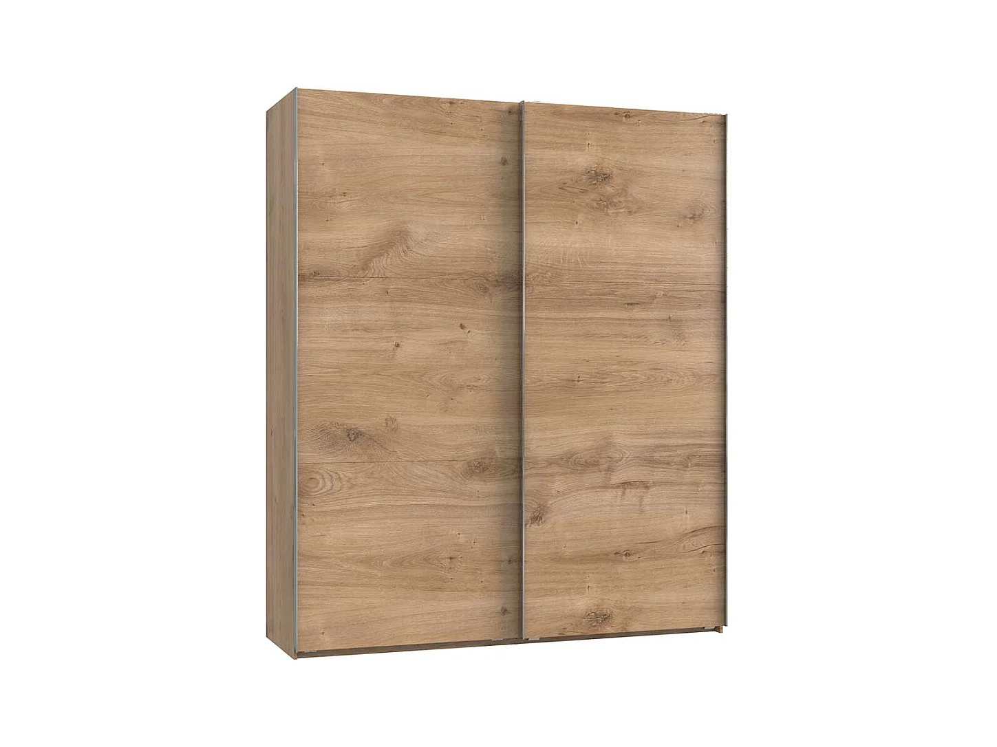 Gleittürenschrank modern in Plankeneiche NB Metallgriffen