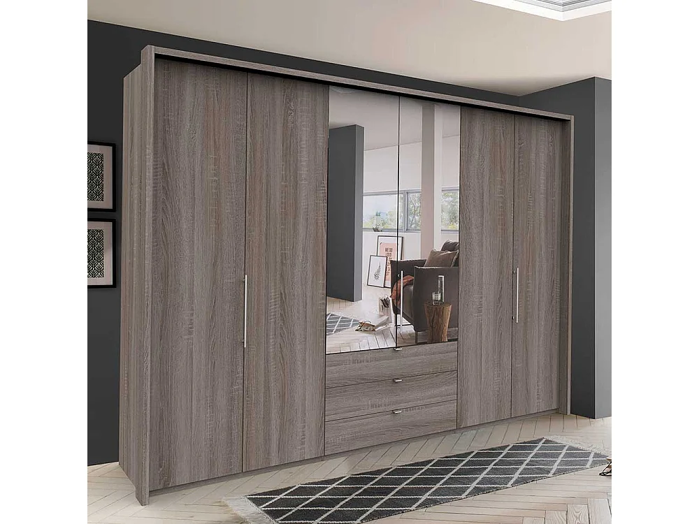 Panorama Schlafzimmerschrank mit Falttüren Spiegeltür