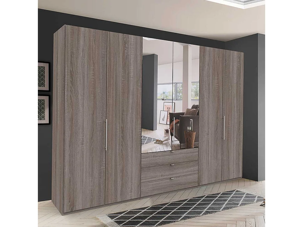 Panorama Schlafzimmerschrank mit Falttüren Spiegeltür