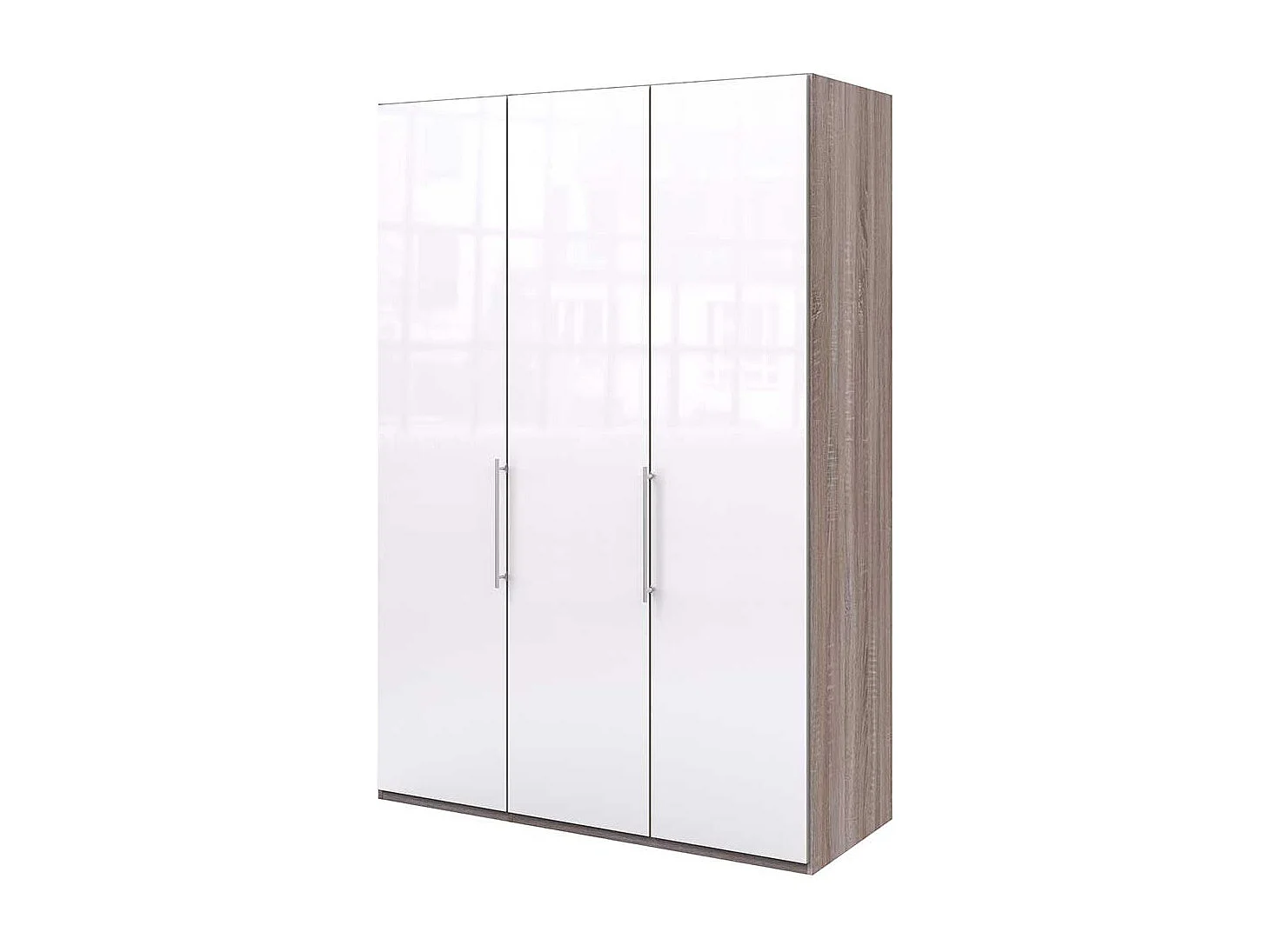 Jugend Kleiderschrank 2 türig Weiß Eiche Trüffelfarben