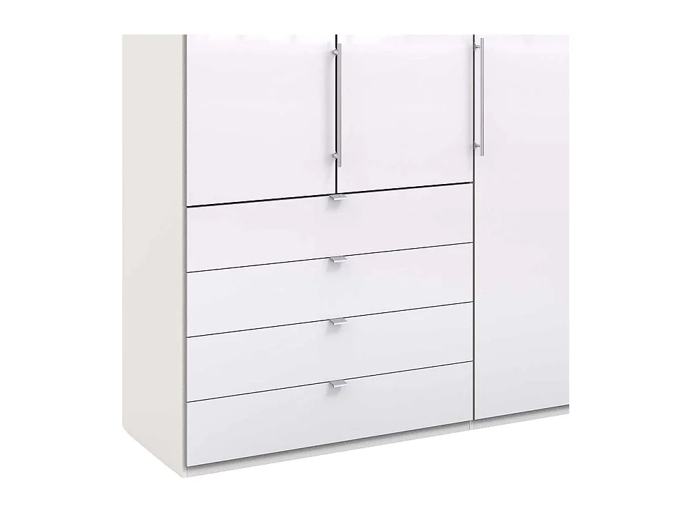 Schlafzimmer Kleiderschrank in Weiß Glas beschichtet Falttüren