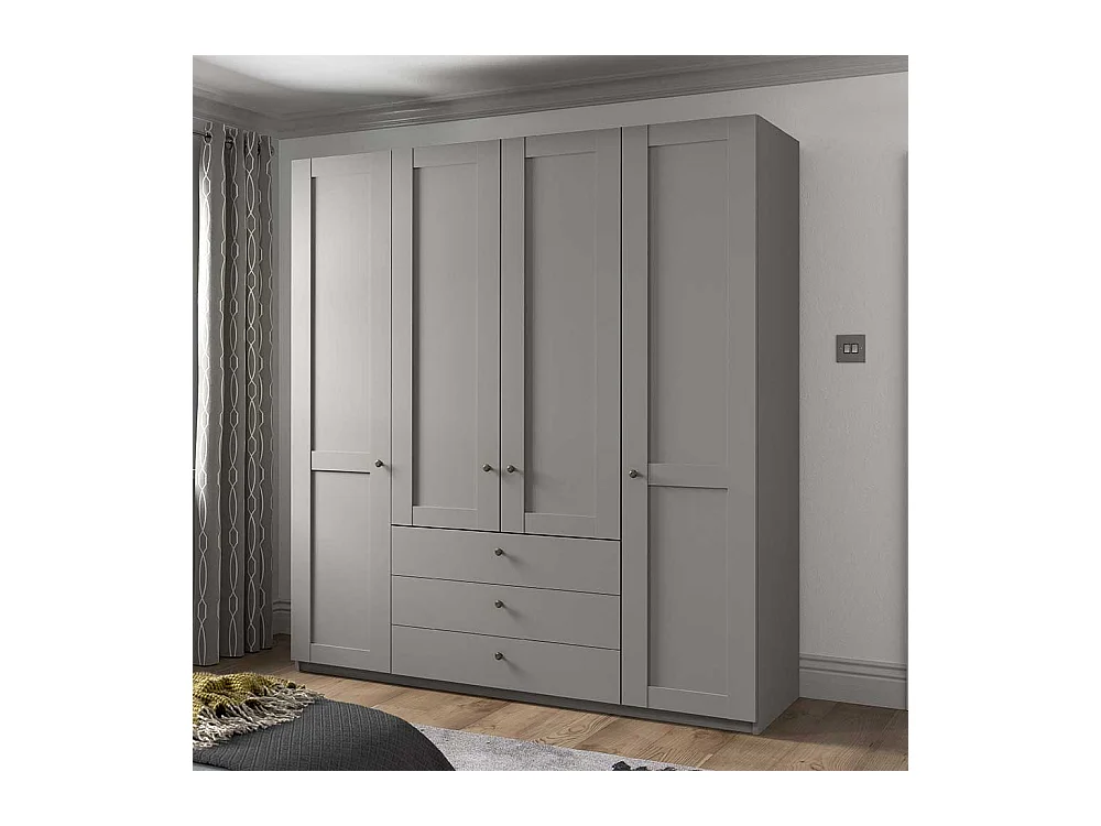 Kleiderschrank Hellgrau im Landhausstil Made in Germany