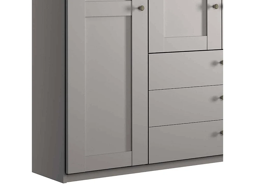 Kleiderschrank Hellgrau im Landhausstil Made in Germany