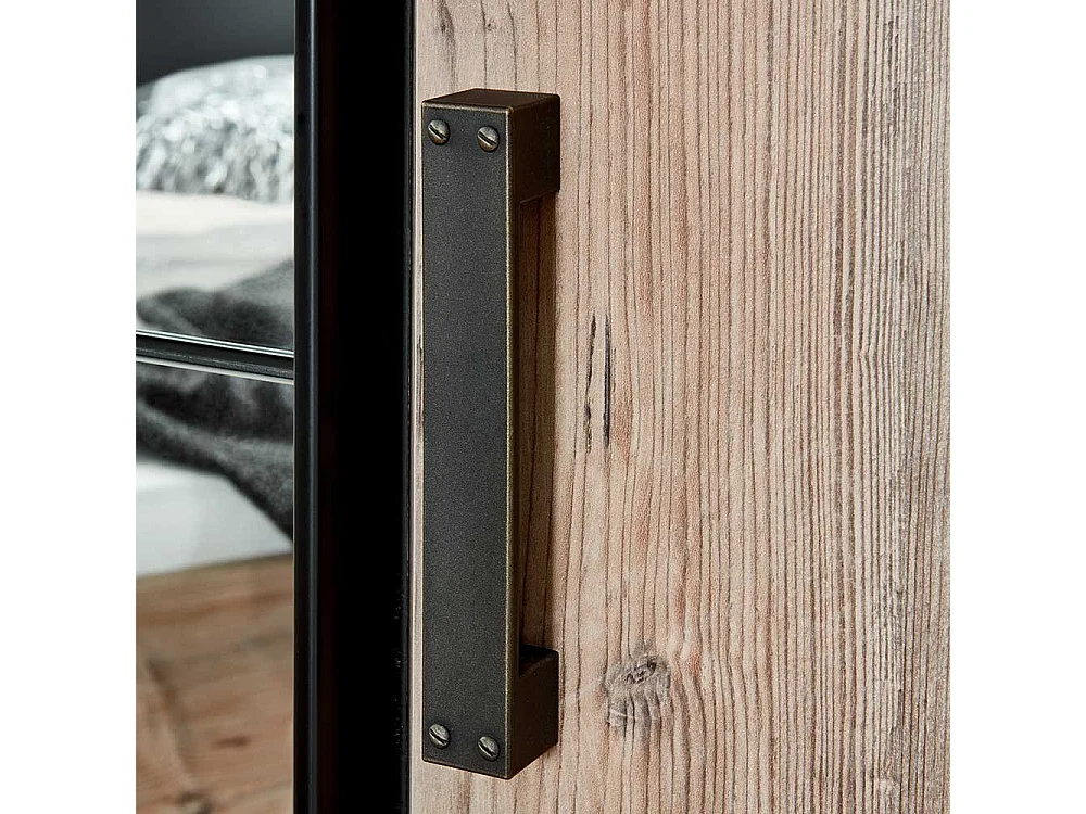 Kleiderschrank Industriestil mit Dreh- und Schiebetüren 272 cm breit