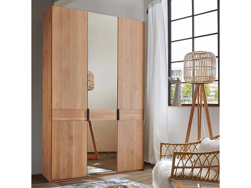 Kleiderschrank Drehtürenschrank mit Spiegeltür 148 cm breit