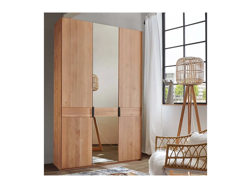 Kleiderschrank Drehtürenschrank mit Spiegeltür 148 cm breit