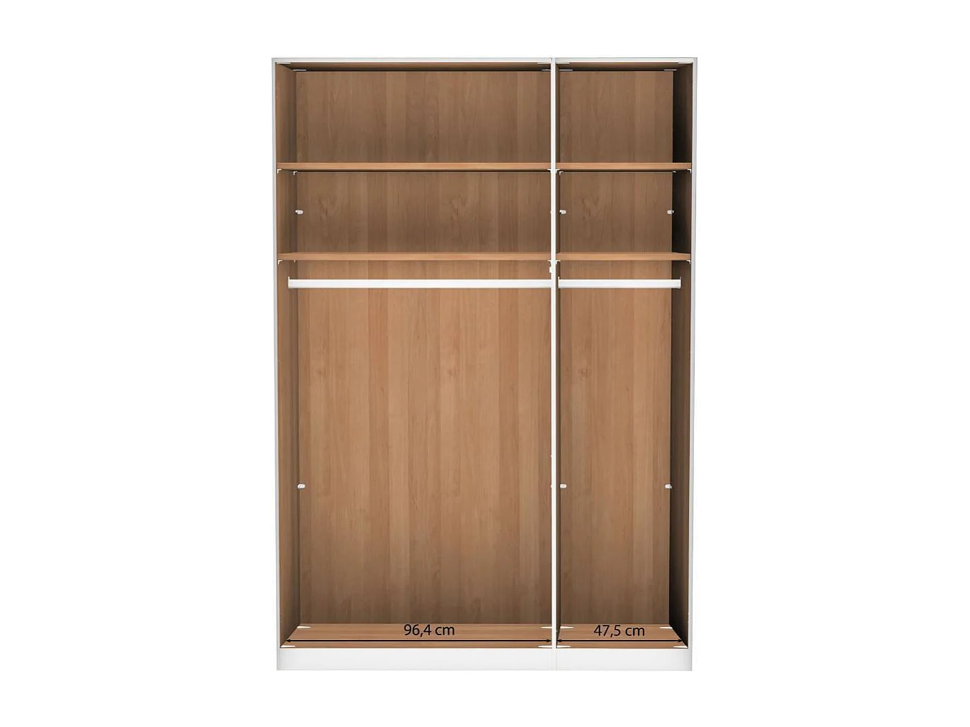 Kleiderschrank Drehtürenschrank mit Spiegeltür 148 cm breit