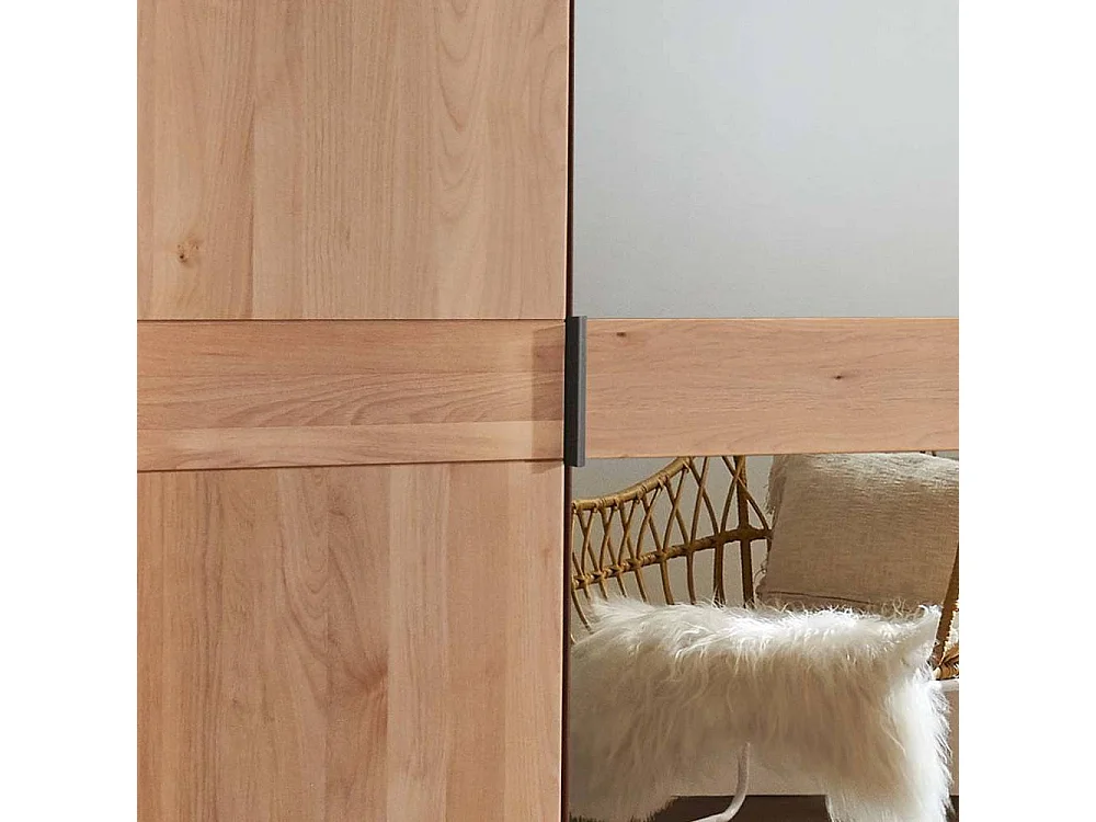 Kleiderschrank Drehtürenschrank mit Spiegeltür 148 cm breit