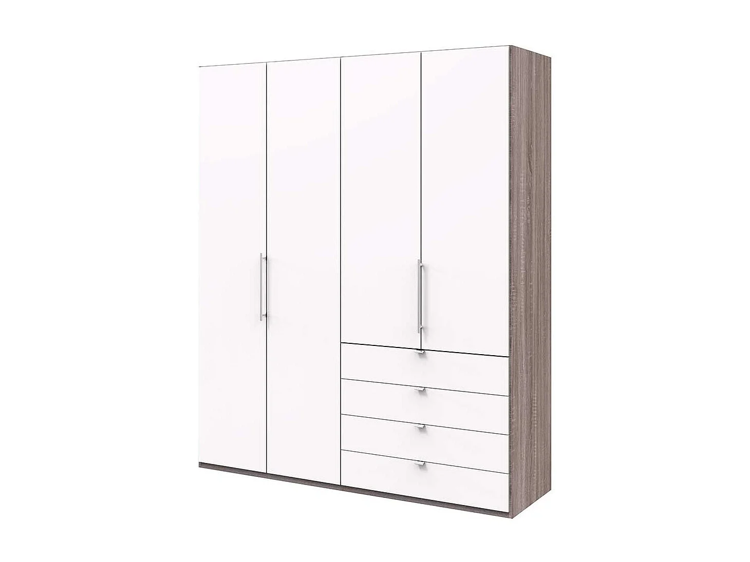 Gleittüren Kleiderschrank mit vier Schubladen Made in Germany