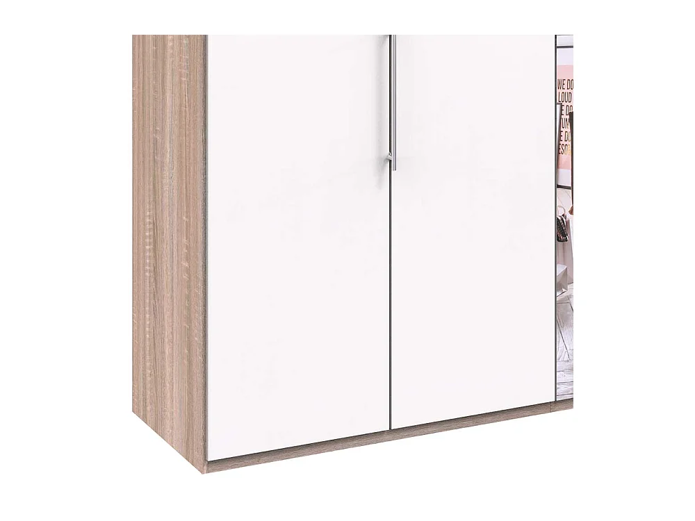 Bicolor Kleiderschrank mit Spiegel Falttüren