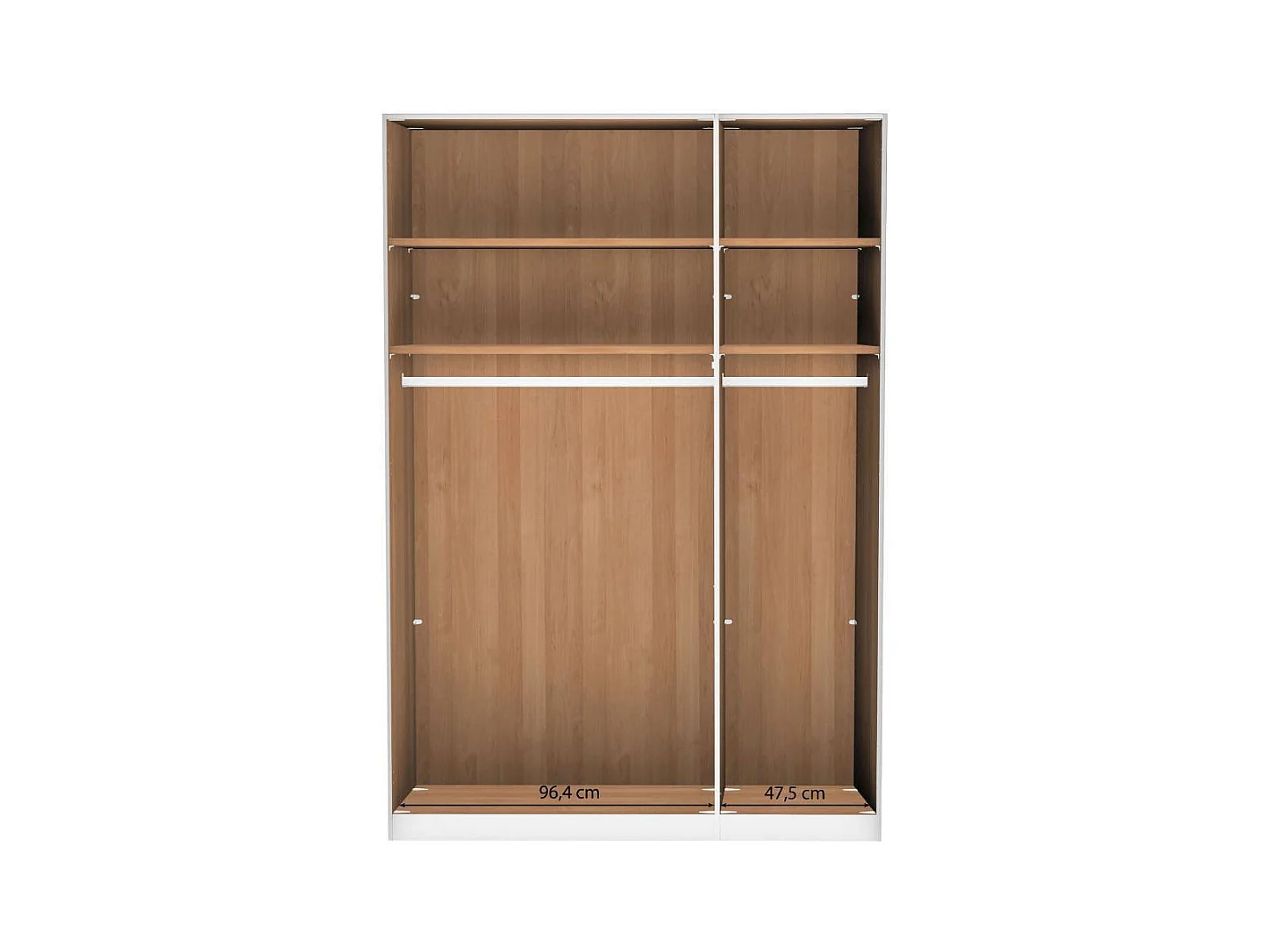 Holzschrank Drehtürenschrank mit Metallgriffen und Massivholz Türen