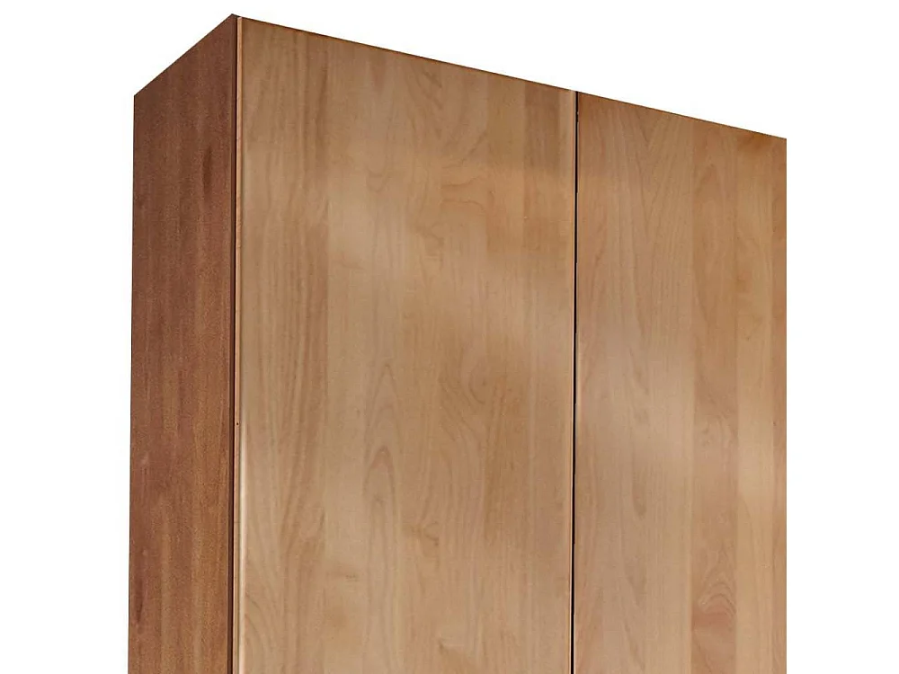 Holzschrank Drehtürenschrank mit Metallgriffen und Massivholz Türen