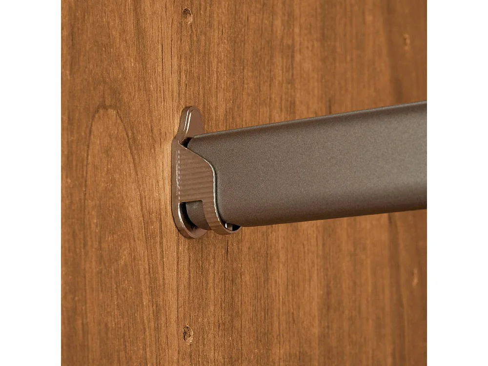 Holzschrank Drehtürenschrank mit Metallgriffen und Massivholz Türen