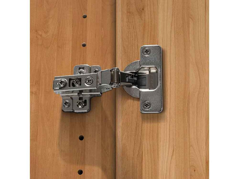 Holzschrank Drehtürenschrank mit Metallgriffen und Massivholz Türen