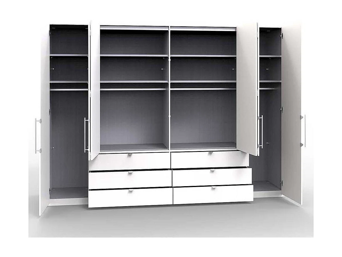 Panorama Kleiderschrank in Weiß Eiche Trüffelfarben