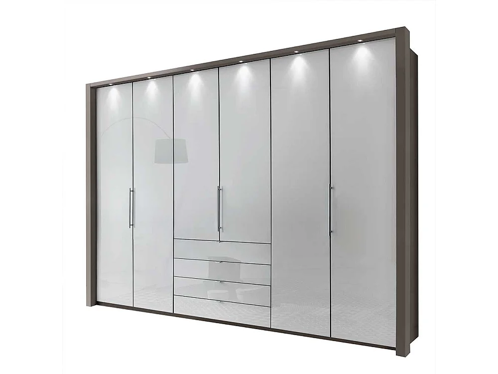 Schlafzimmerschrank in Braun und Weiß Falttüren