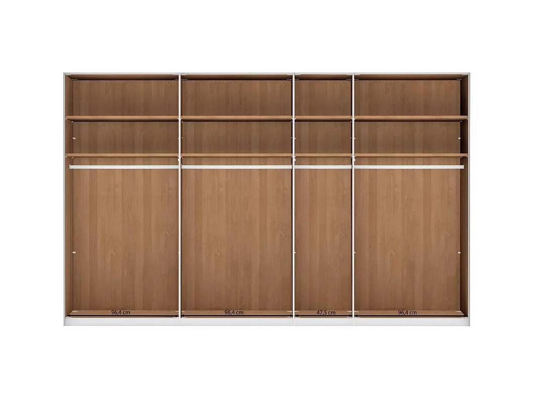 Drehtürenschrank Schlafzimmerkleiderschrank in Champagner und Erlefarben