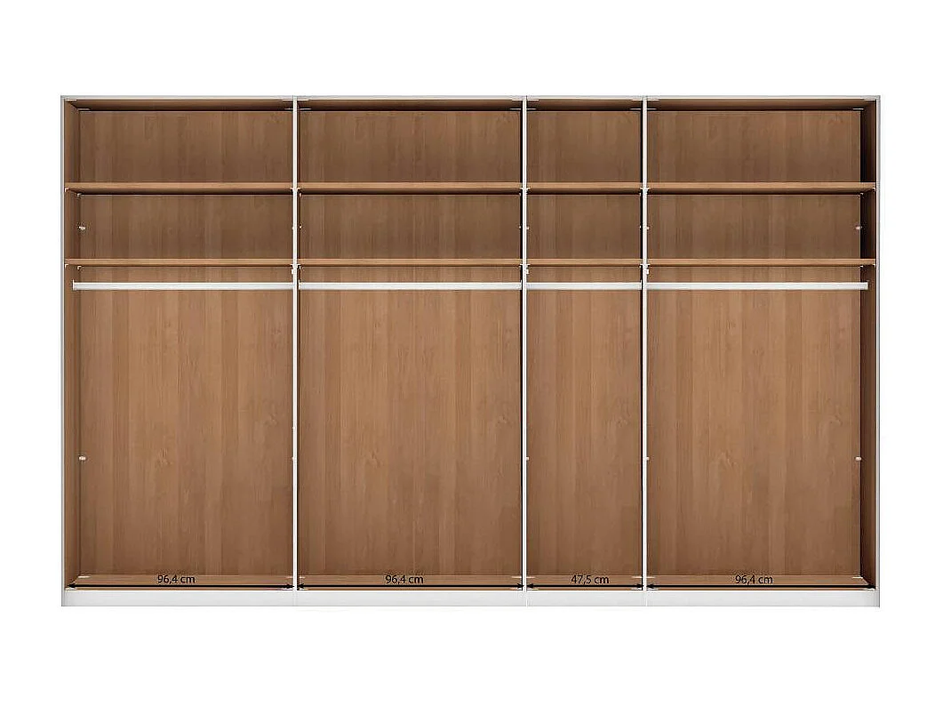 Drehtürenschrank Schlafzimmerkleiderschrank in Champagner und Erlefarben