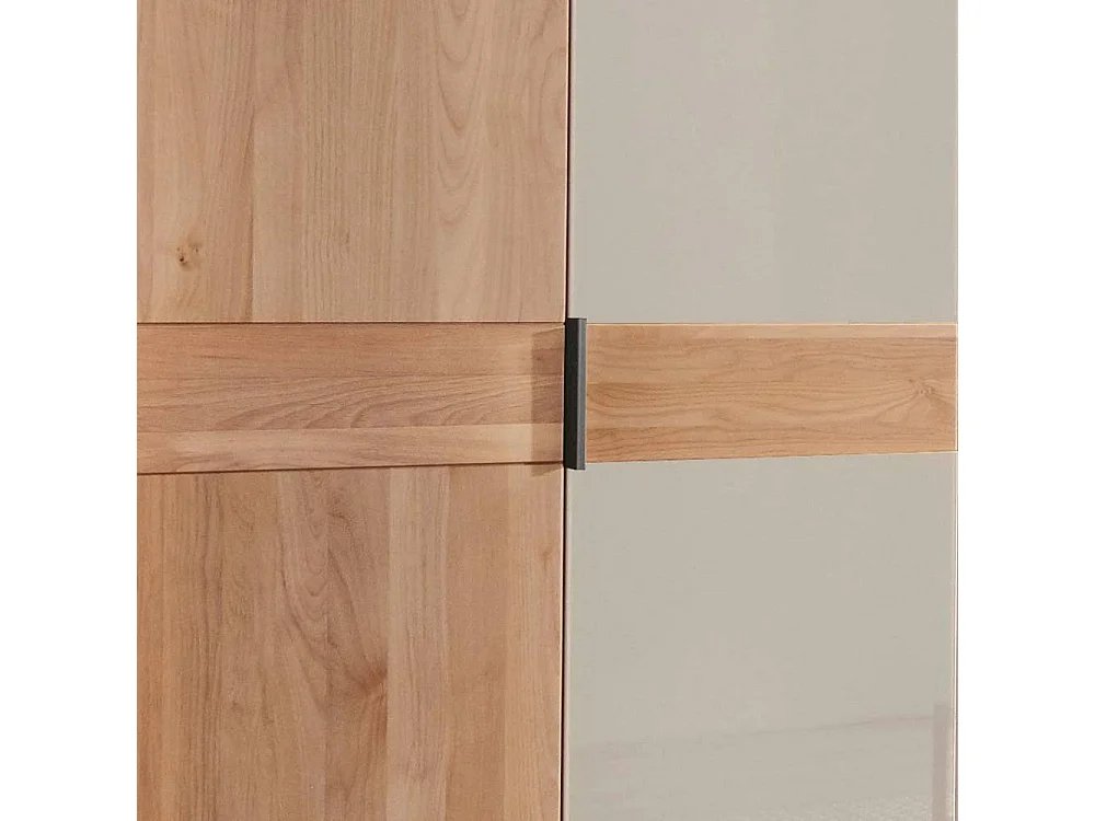 Drehtürenschrank Schlafzimmerkleiderschrank in Champagner und Erlefarben