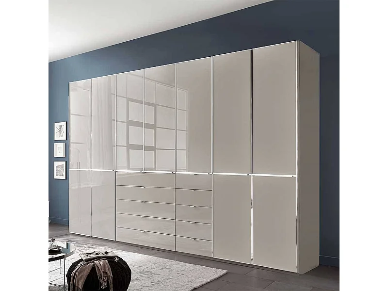 Kleiderschrank Schlafzimmerschrank mit zehn Schubladen in Grau