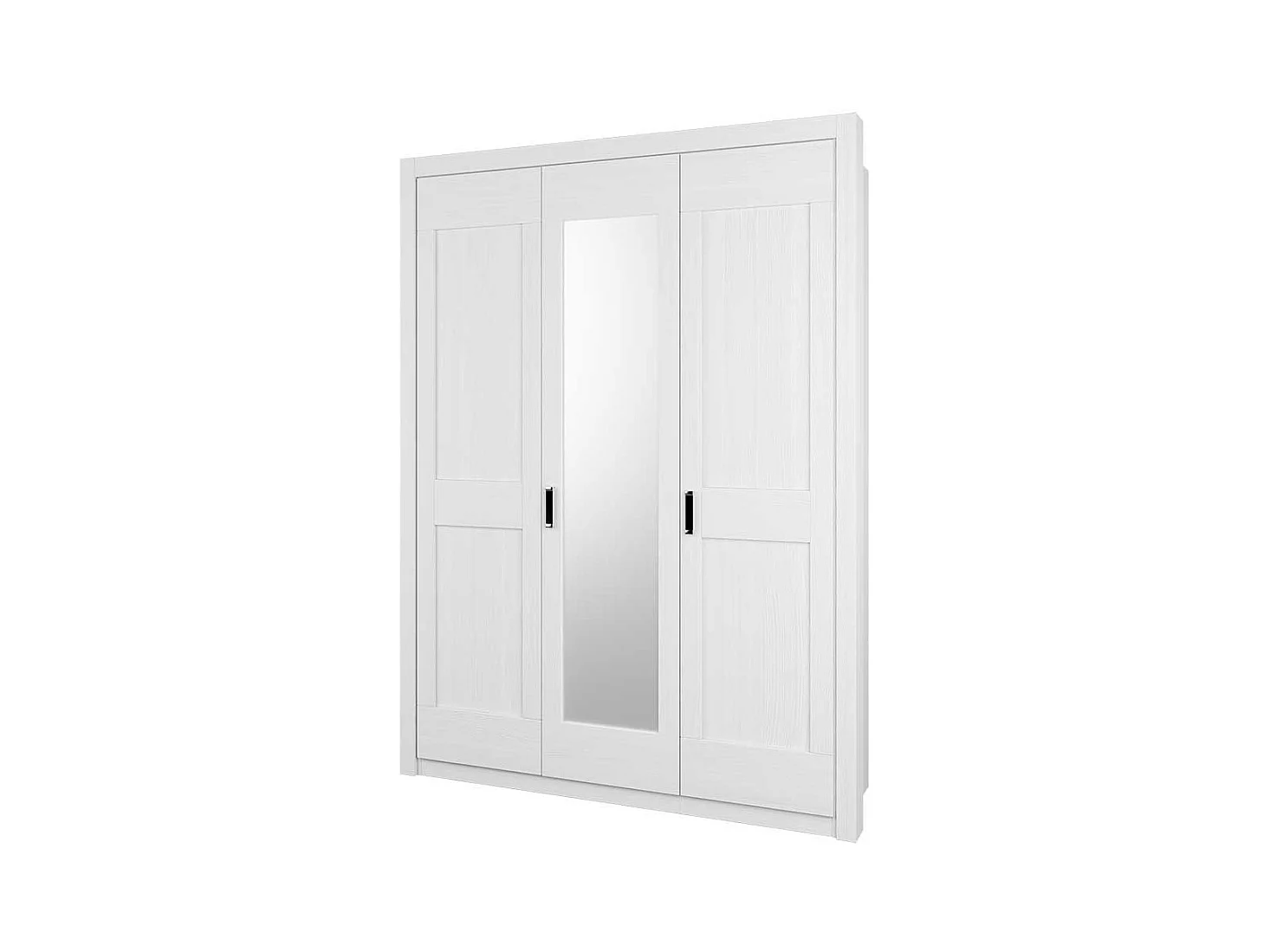 Schlafzimmer Kleiderschrank in Weiß einer Spiegeltür