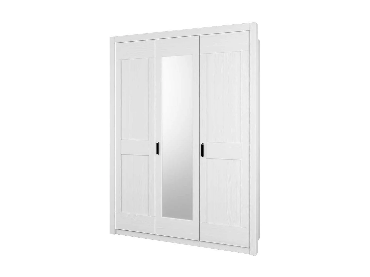 Schlafzimmer Kleiderschrank in Weiß einer Spiegeltür