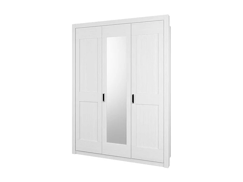 Schlafzimmer Kleiderschrank in Weiß einer Spiegeltür