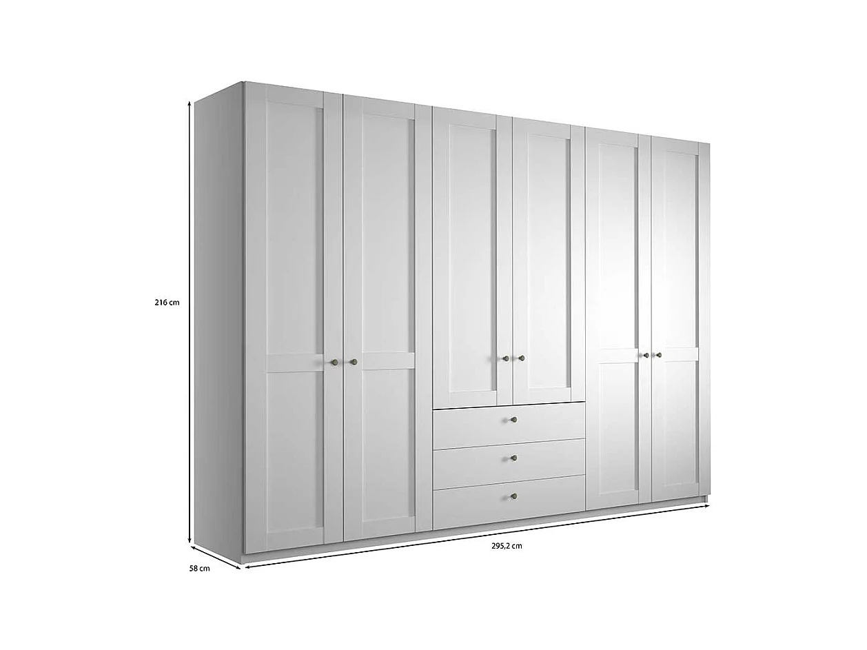 XL Kleiderschrank 300 cm im Landhausstil Made in Germany