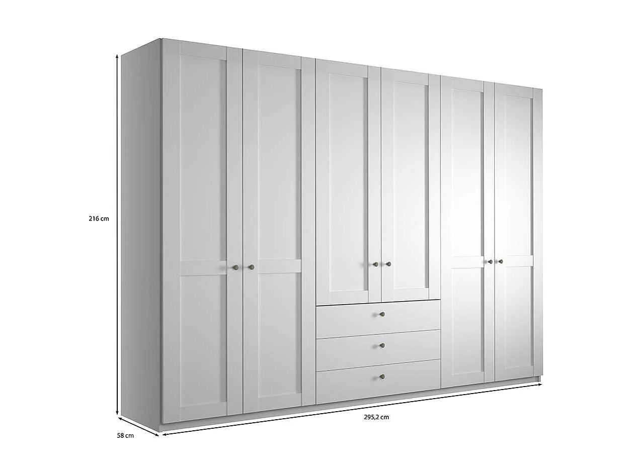 XL Kleiderschrank 300 cm im Landhausstil Made in Germany