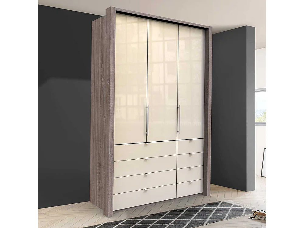 Kompakter Jugend Kleiderschrank mit acht Schubladen 2 türig