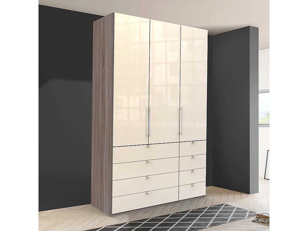 Kompakter Jugend Kleiderschrank mit acht Schubladen 2 türig