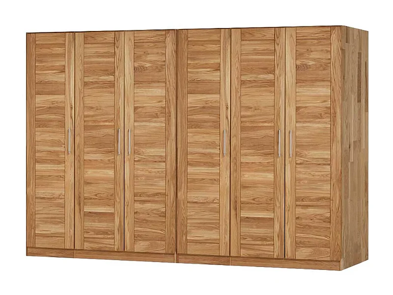 Kleiderschrank mit 6 Türen Wildeiche Massivholz