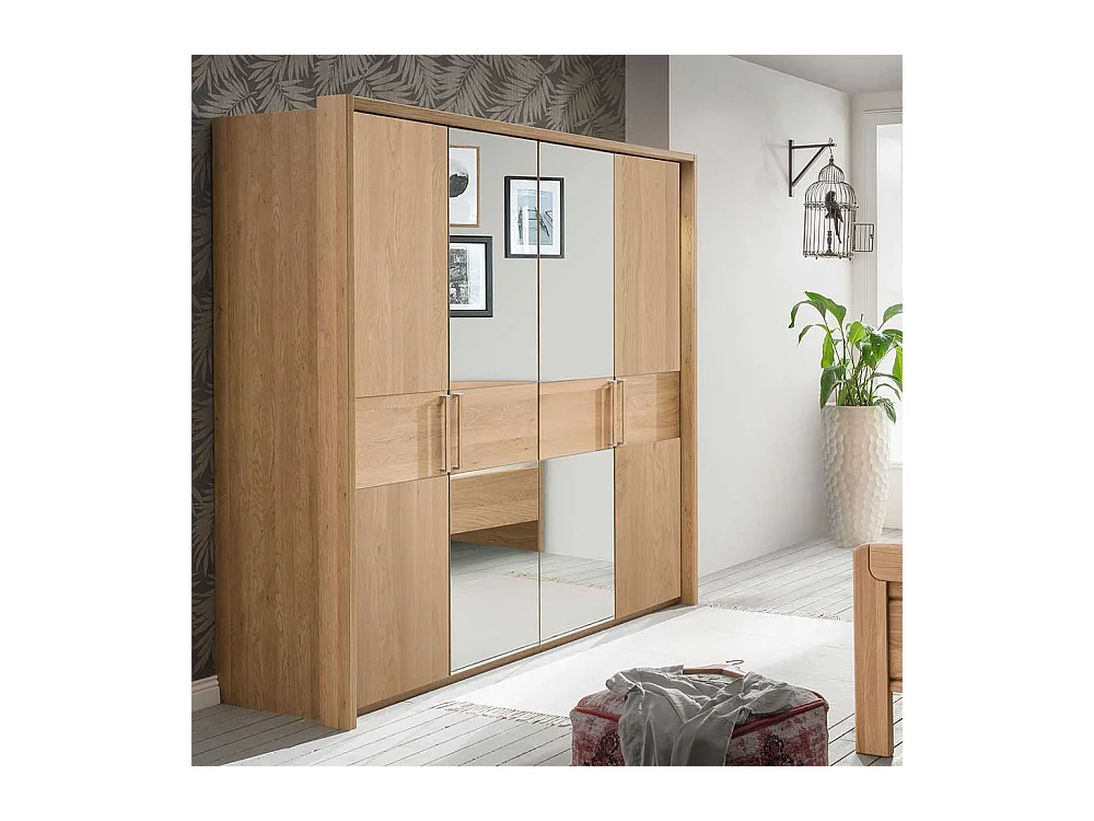 Schlafzimmerschrank aus Eiche teilmassiv Spiegel