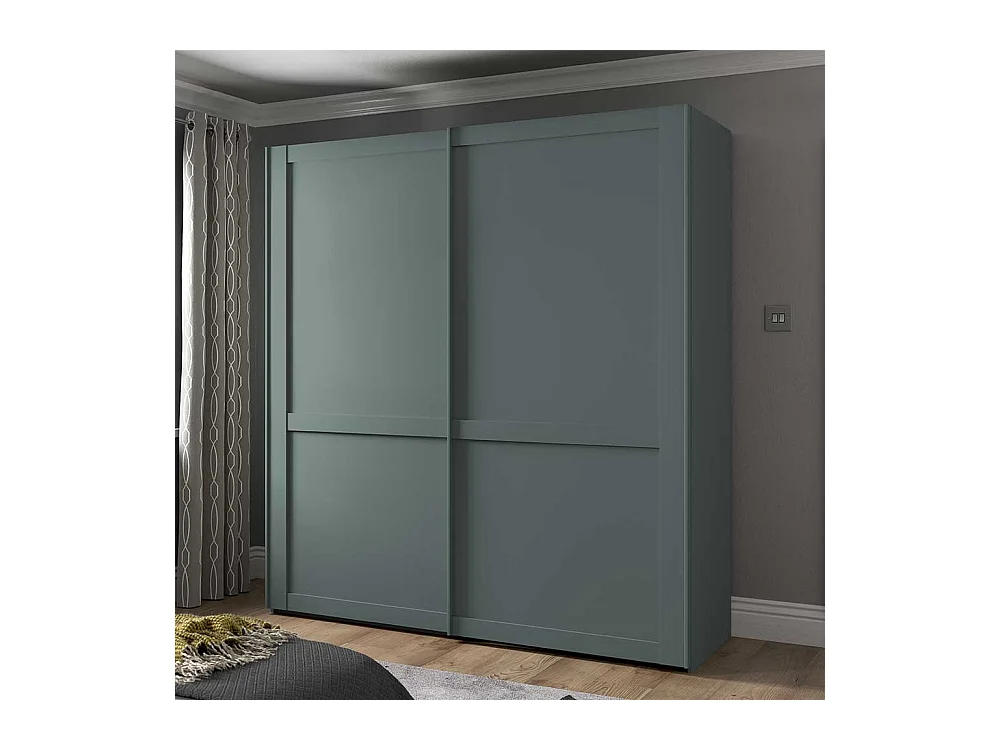 Schiebetürenschrank graugruen im Landhausstil Made in Germany