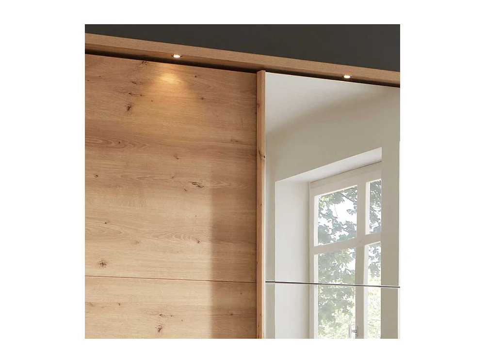 Kleiderschrank in Eiche Bianco Schwebetüren