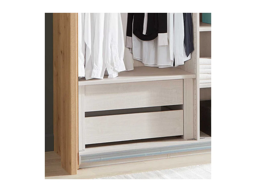 Kleiderschrank in Eiche Bianco Schwebetüren