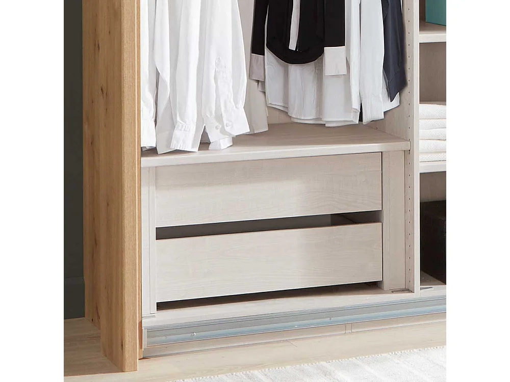 Kleiderschrank in Eiche Bianco Schwebetüren