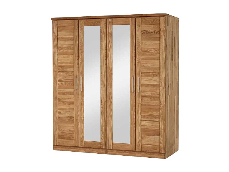 Schlafzimmerschrank aus Wildeiche Massivholz Spiegeltüren