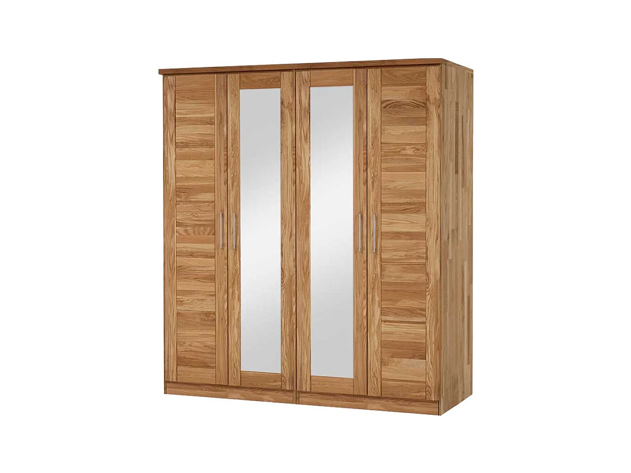 Schlafzimmerschrank aus Wildeiche Massivholz Spiegeltüren