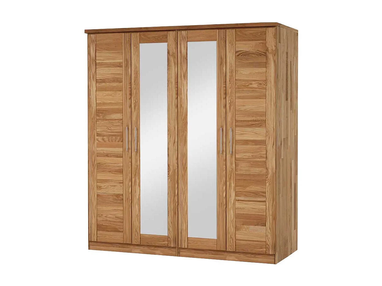 Schlafzimmerschrank aus Wildeiche Massivholz Spiegeltüren