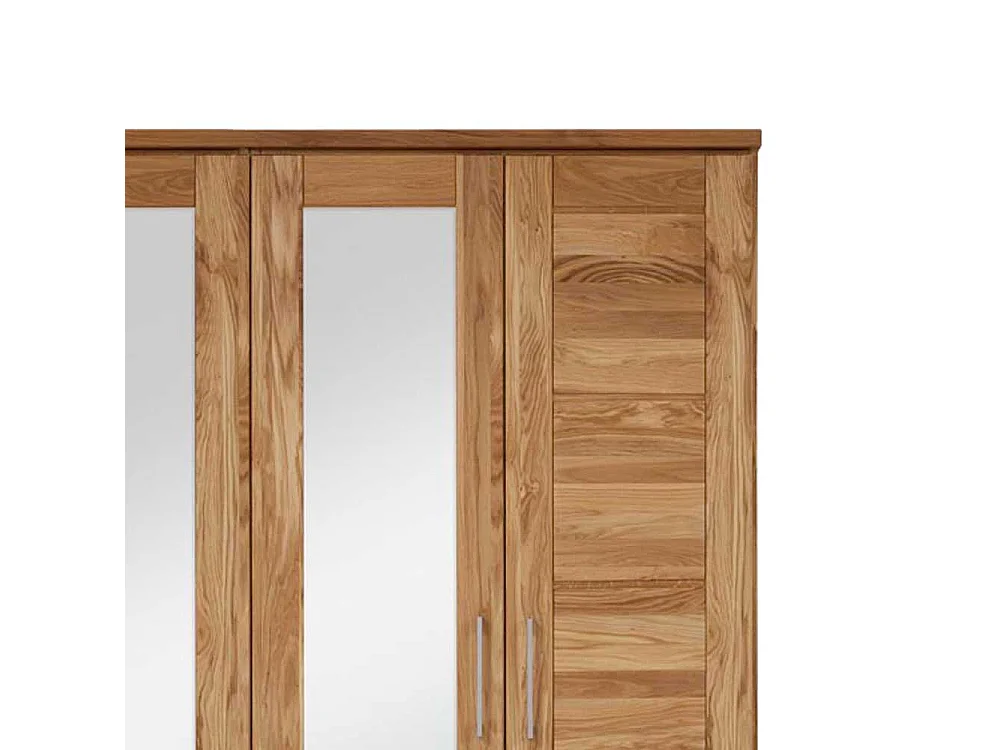 Schlafzimmerschrank aus Wildeiche Massivholz Spiegeltüren