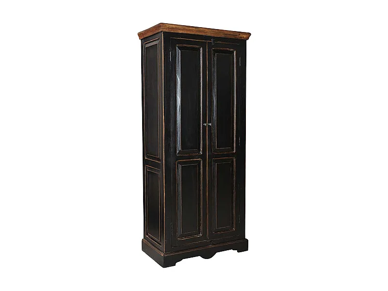 Shabby Kleiderschrank in Schwarz 80 cm