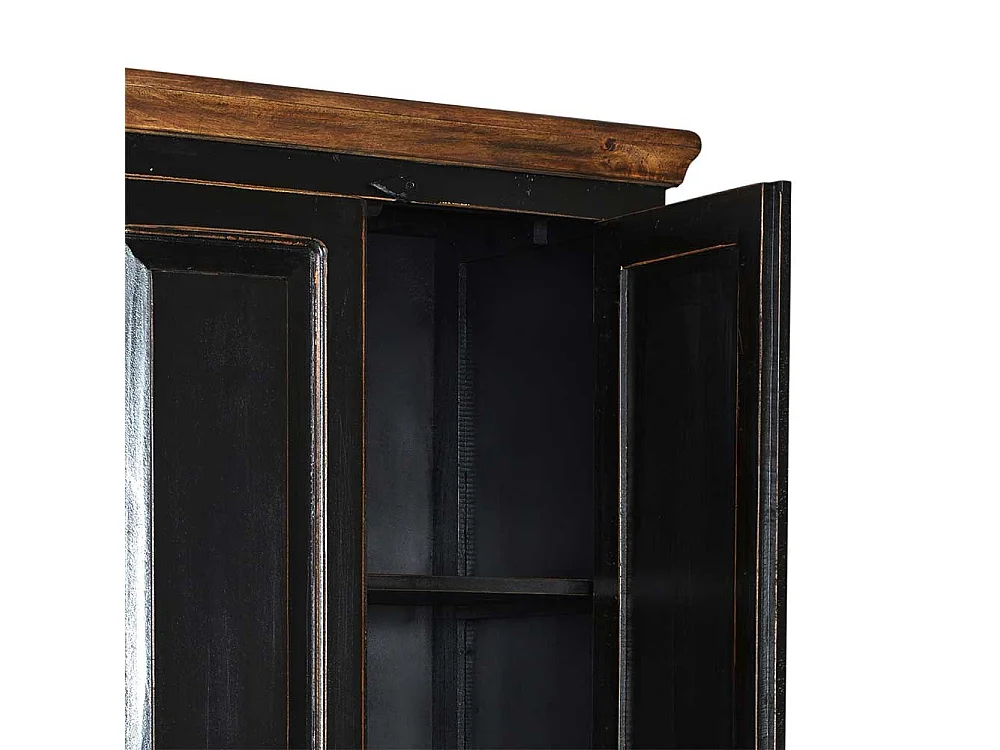 Shabby Kleiderschrank in Schwarz 80 cm