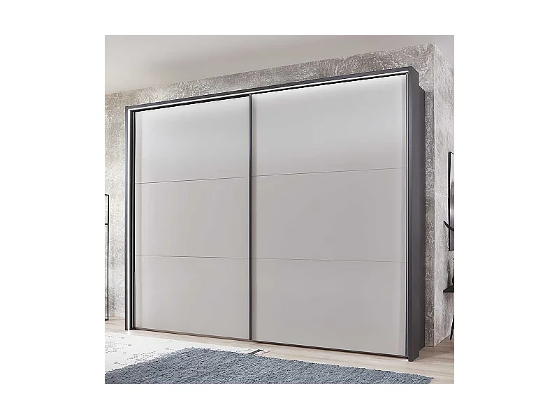 Schiebetüren Kleiderschrank in Hellgrau und Anthrazit Made in Germany