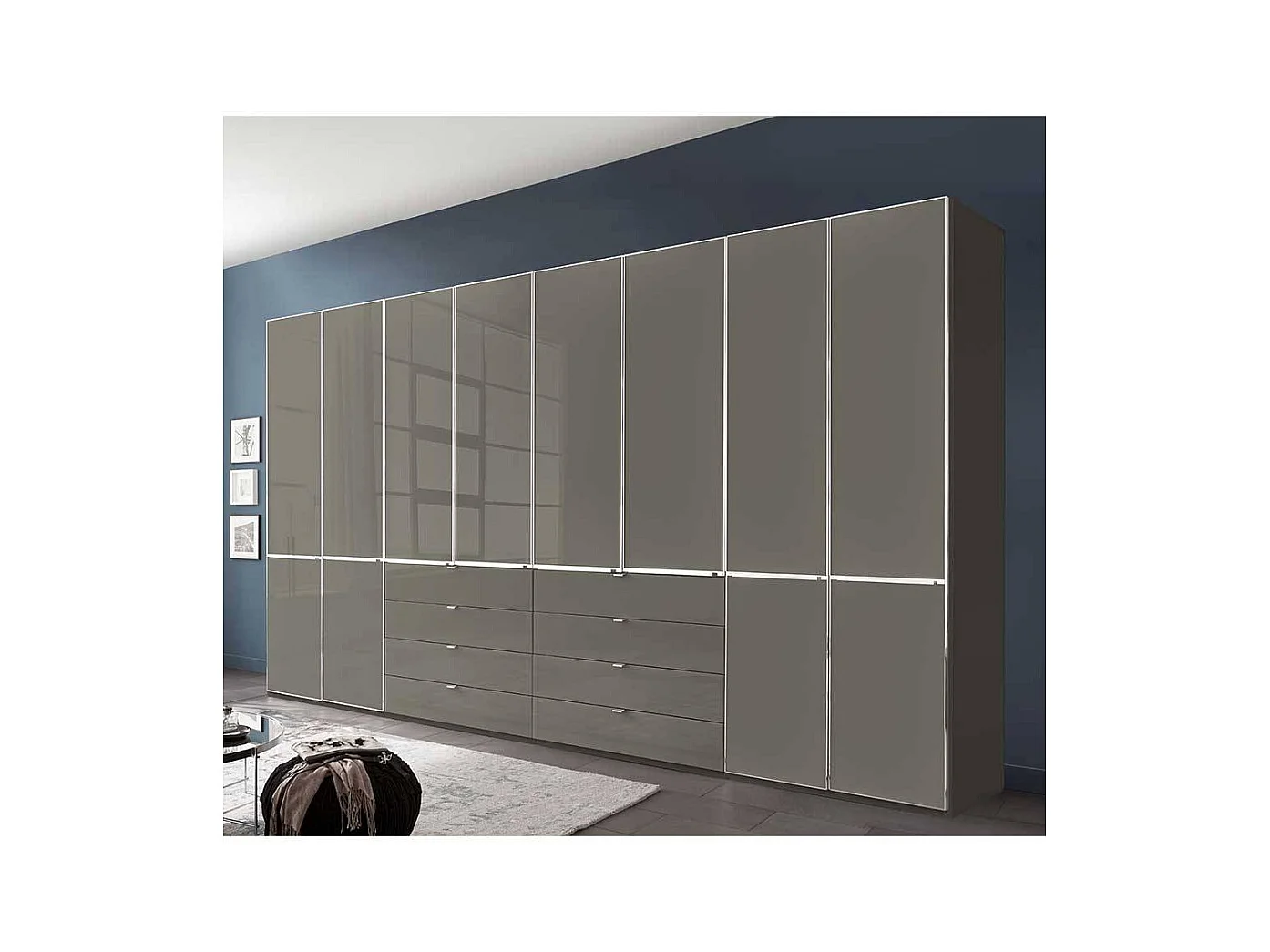 Kleiderschrank Schlafzimmerkleiderschrank - acht Schubladen - acht Drehtüren