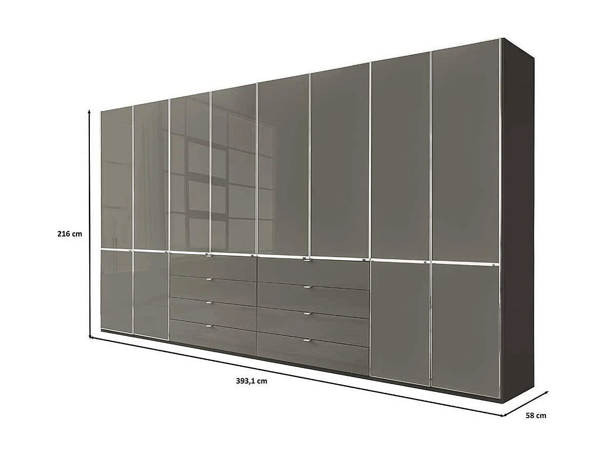 Kleiderschrank Schlafzimmerkleiderschrank - acht Schubladen - acht Drehtüren